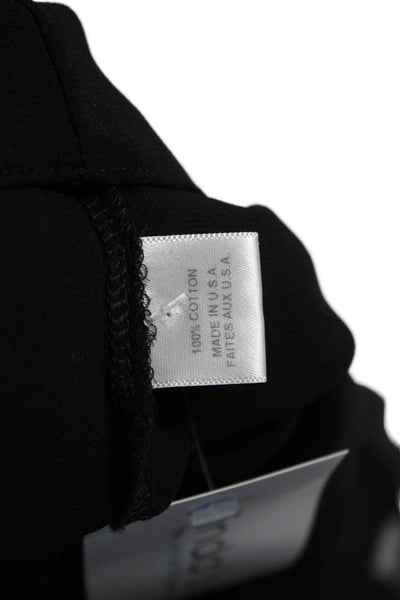 Misa Women Black Mini Sundress Cotton Short Sleeve Drawstring Size XS