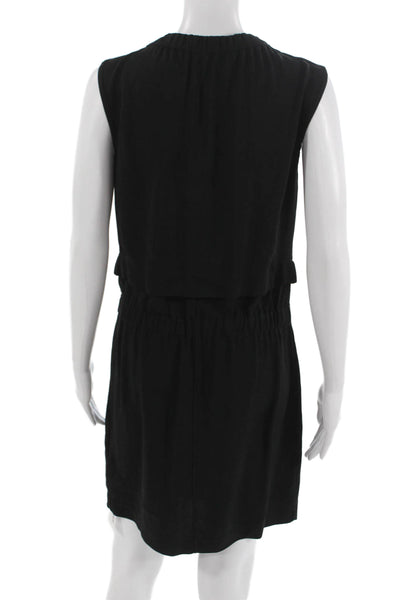 A.L.C. Womens Blouson Tank Dress Black High Neck Sleeveless Size 4