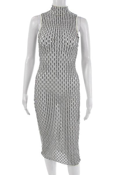 Beaufille Women Bodycon Black Mock Neck Sleeveless Dress Size XS
