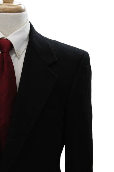 Nordstrom Collection Mens Black Cashmere Collared Classic Blazer Size 40