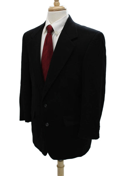 Nordstrom Collection Mens Black Cashmere Collared Classic Blazer Size 40