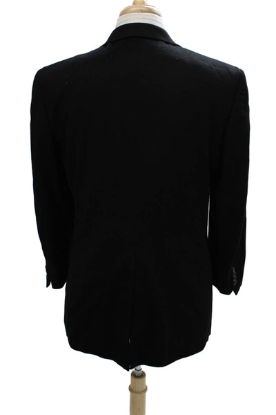 Nordstrom Collection Mens Black Cashmere Collared Classic Blazer Size 40