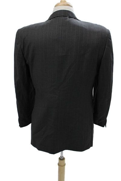 Pal Zileri Men's Striped Dark Gray Wool Suit Jacket Size 50