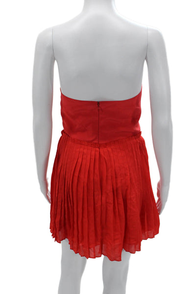 Parker Women Mini Sundress Red Sleeveless Polyester Size S