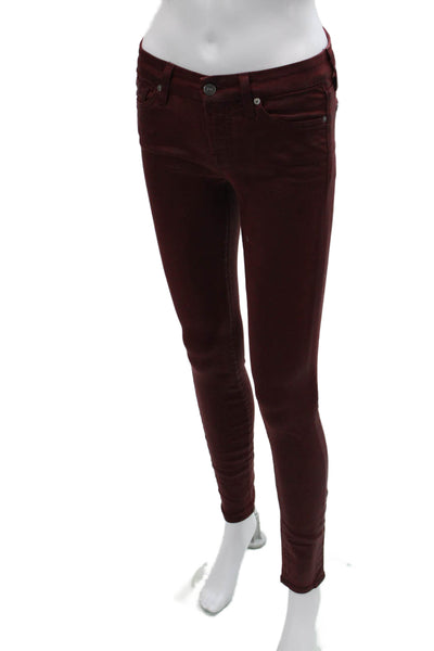 7 For All Mankind Womens Red Skinny Jeans Size 25