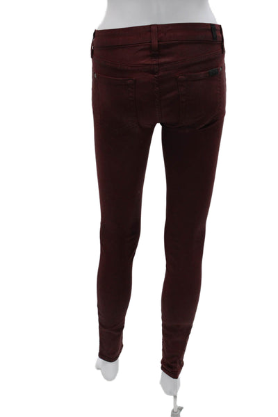 7 For All Mankind Womens Red Skinny Jeans Size 25