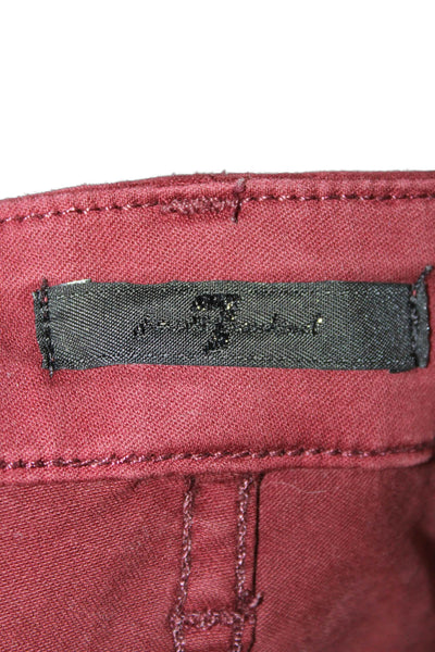 7 For All Mankind Womens Red Skinny Jeans Size 25