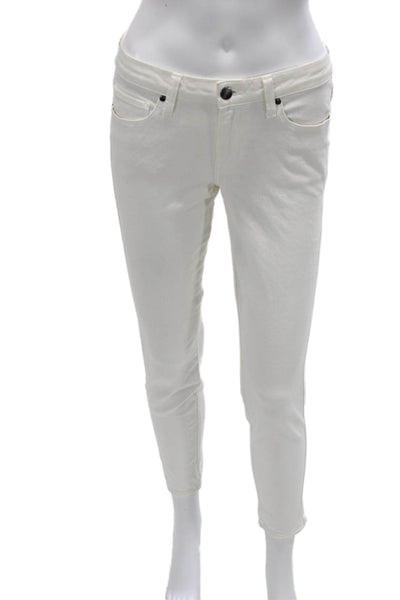 Genetic Denim Women Ankle Skinny White Mid Rise Jeans Button Size 27