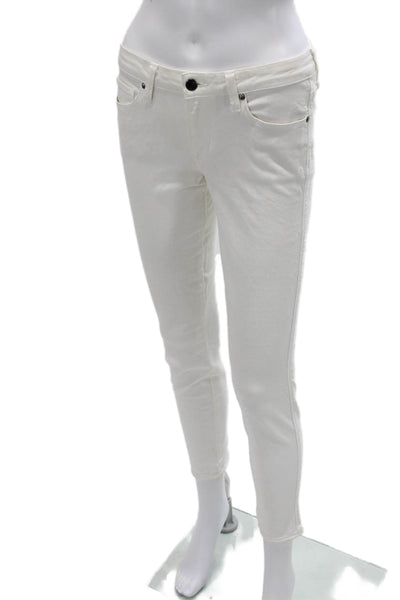 Genetic Denim Women Ankle Skinny White Mid Rise Jeans Button Size 27