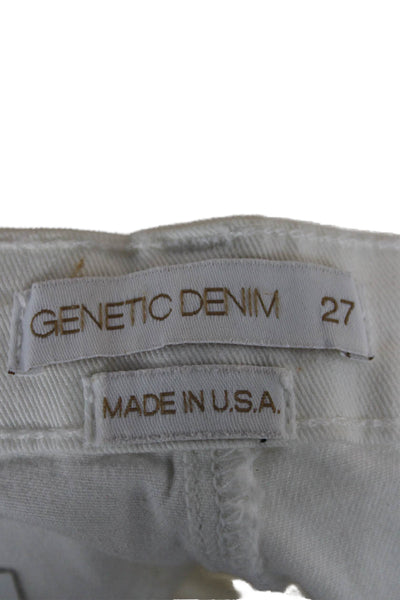 Genetic Denim Women Ankle Skinny White Mid Rise Jeans Button Size 27