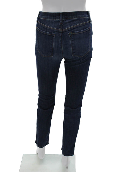 J Brand Womens Skinny Ankle Jeans Dark Blue Mid Rise Button Size 28
