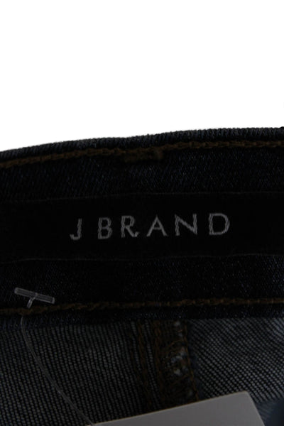 J Brand Womens Skinny Ankle Jeans Dark Blue Mid Rise Button Size 28