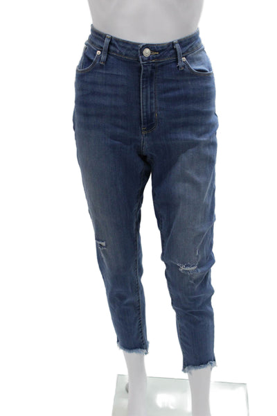 Just Black Denim Womens Cropped Mom Dark Blue Jeans Size 30