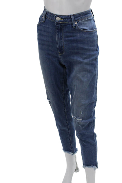 Just Black Denim Womens Cropped Mom Dark Blue Jeans Size 30