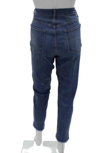 Just Black Denim Womens Cropped Mom Dark Blue Jeans Size 30