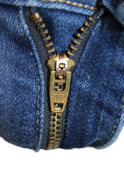 Just Black Denim Womens Cropped Mom Dark Blue Jeans Size 30