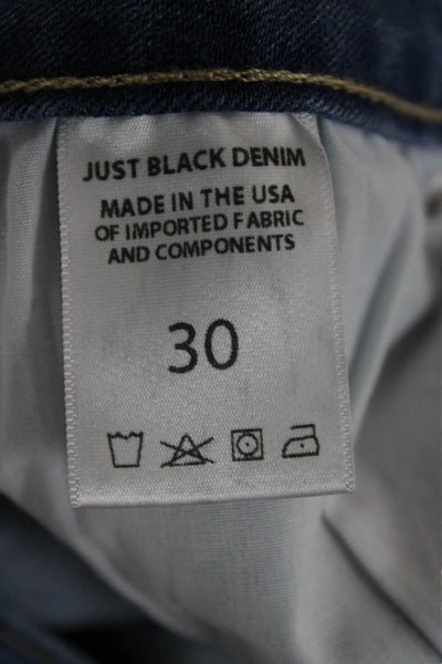 Just Black Denim Womens Cropped Mom Dark Blue Jeans Size 30