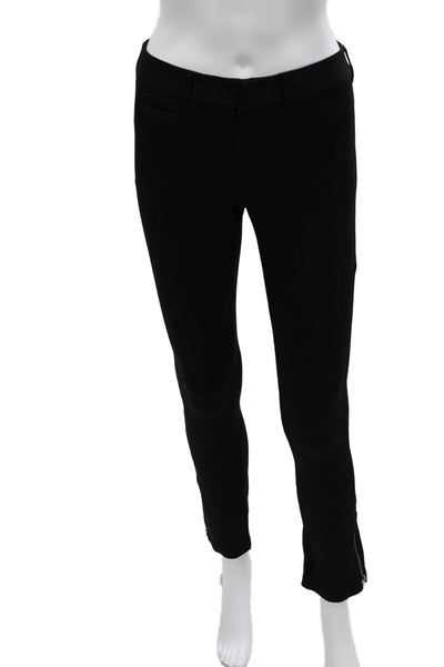 Vince Women Cropped Ankle Pants Black Viscose Nylon Zip Size 4