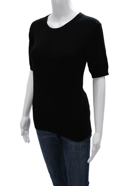 Zara Womens Basic Black Crew Neck Short Sleeve T-Shirt Size L