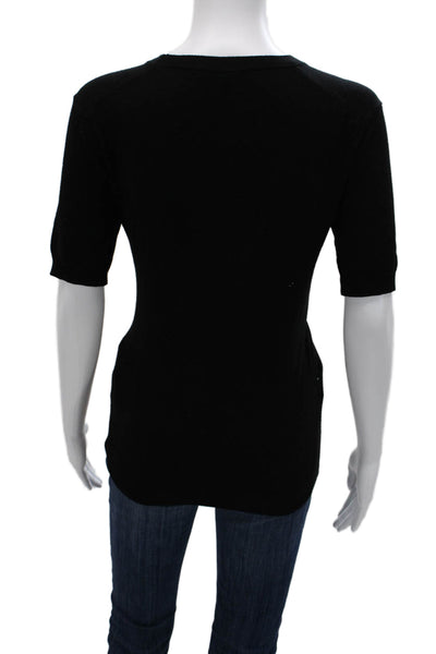 Zara Womens Basic Black Crew Neck Short Sleeve T-Shirt Size L