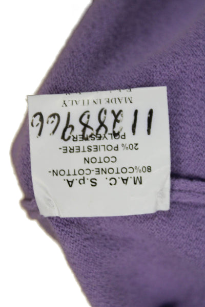 Malo Women Basic Sleeveless Polo Top Purple Striped Collared Size S
