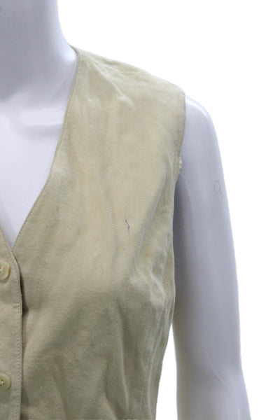 Les Copains Women Beige V-Neck Sleeveless Vest 60% Acetate 40% Cupro Size 44