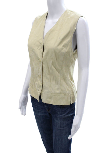 Les Copains Women Beige V-Neck Sleeveless Vest 60% Acetate 40% Cupro Size 44