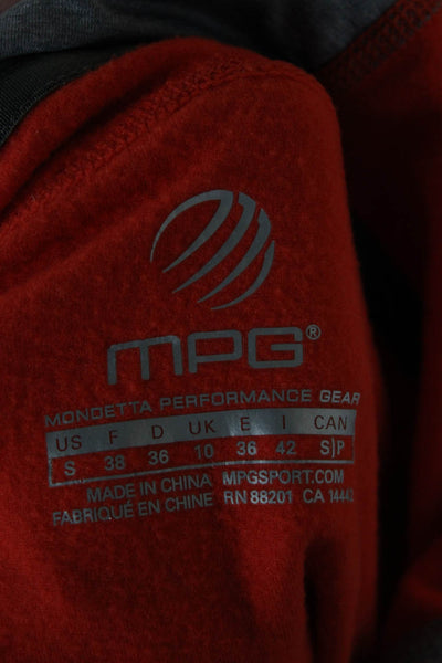 MPG Women Orange Pullover Hoodie High Neck Zip Long Sleeve Size S