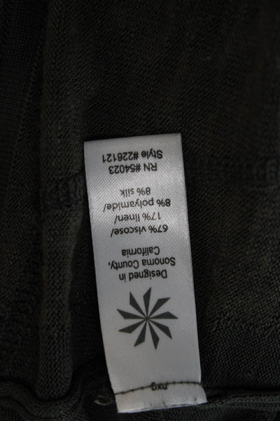 Athleta Women Basic Long Sleeve T-Shirt Dark Gray Silk Blend Size XS