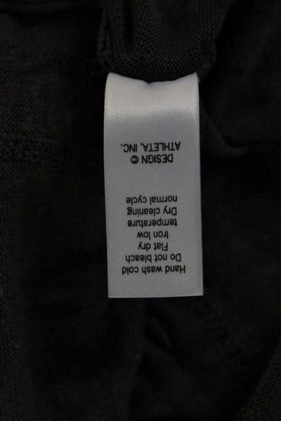 Athleta Women Basic Long Sleeve T-Shirt Dark Gray Silk Blend Size XS
