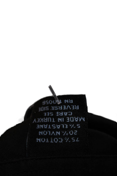 Alara Women Basic Collared Black Button-Up Long Sleeve Top Size M