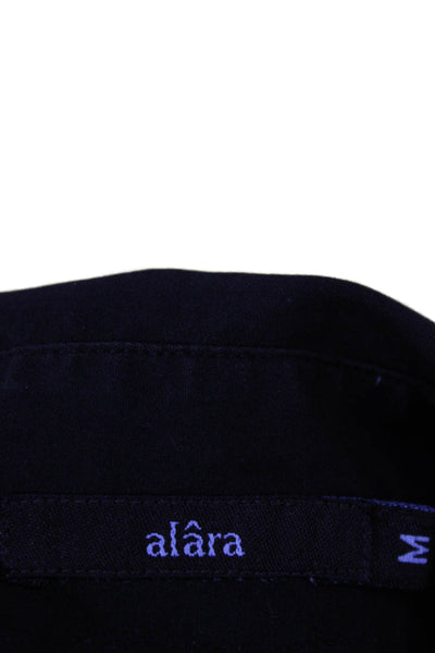 Alara Women Basic Collared Black Button-Up Long Sleeve Top Size M