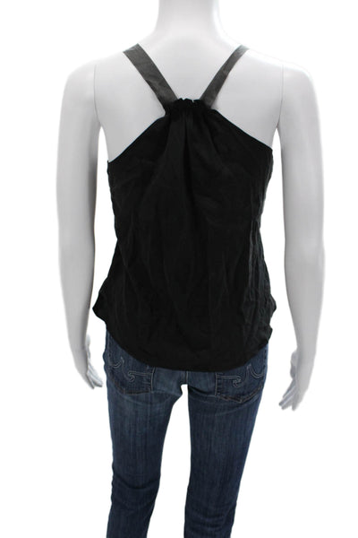 Tea And Honey Women Camisole Black Silk V-Neck Sleeveless Boho Size XS