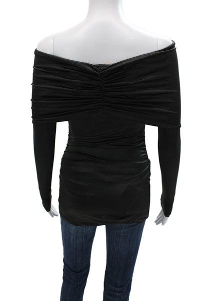 Gender Bias Women Black Gothic Long Sleeve Top Acetate Blend Size XS