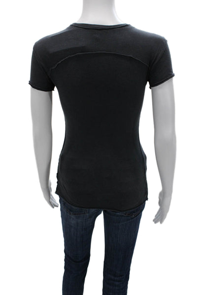 Dice Kayek Women Basic Graphic T-Shirt Dark Gray Crew Neck Short Sleeve Size XS