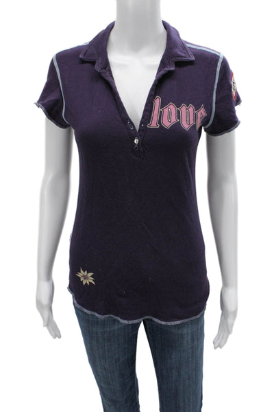 Alp N Rock Womens Collared Jersey Polo Purple Short Sleeve Size 3