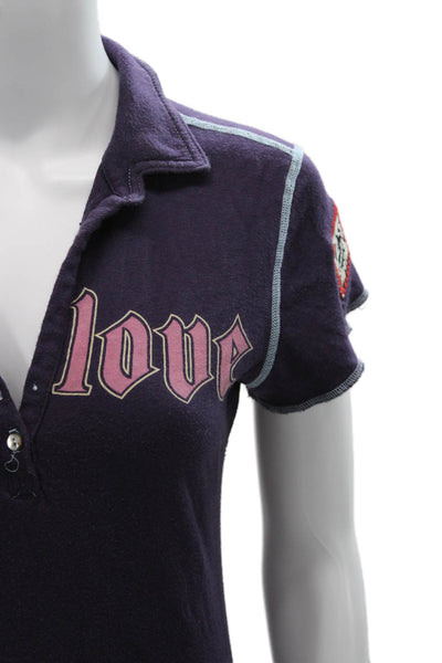 Alp N Rock Womens Collared Jersey Polo Purple Short Sleeve Size 3