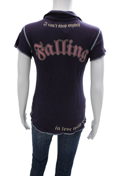 Alp N Rock Womens Collared Jersey Polo Purple Short Sleeve Size 3