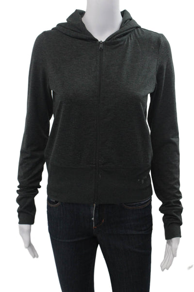 Weworewhat Womens Full-zip Hoodie Dark Gray Long Sleeve Size M
