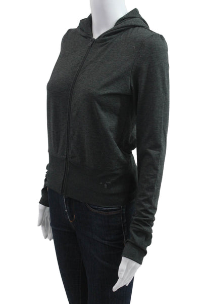 Weworewhat Womens Full-zip Hoodie Dark Gray Long Sleeve Size M