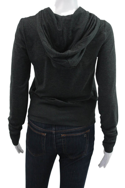 Weworewhat Womens Full-zip Hoodie Dark Gray Long Sleeve Size M