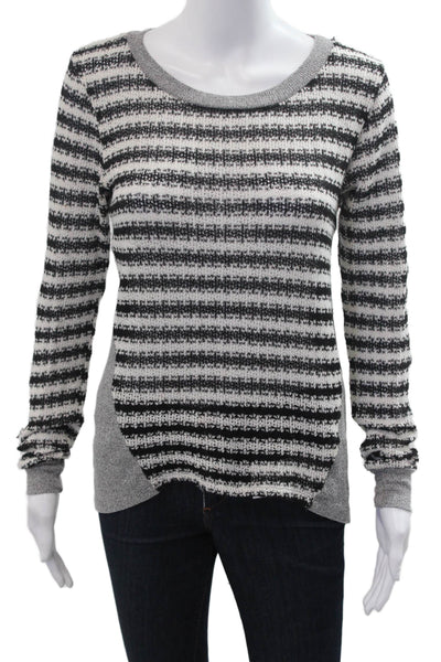Vintage Havana Women Black Striped Pullover Sweater Longsleeve Size S