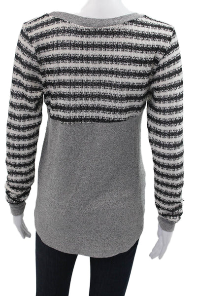 Vintage Havana Women Black Striped Pullover Sweater Longsleeve Size S