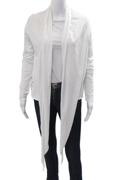 Aman Wear Grace Womens White Classic Long Sleeve Sweater Cotton Modal Size M