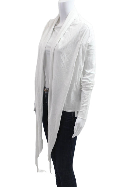 Aman Wear Grace Womens White Classic Long Sleeve Sweater Cotton Modal Size M