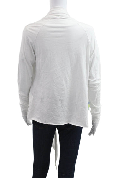Aman Wear Grace Womens White Classic Long Sleeve Sweater Cotton Modal Size M