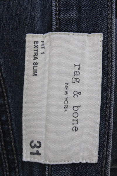 Rag & Bone Mens Skinny Tapered Dark Gray Jeans Button Fly Size 31