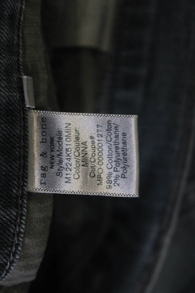 Rag & Bone Mens Skinny Tapered Dark Gray Jeans Button Fly Size 31