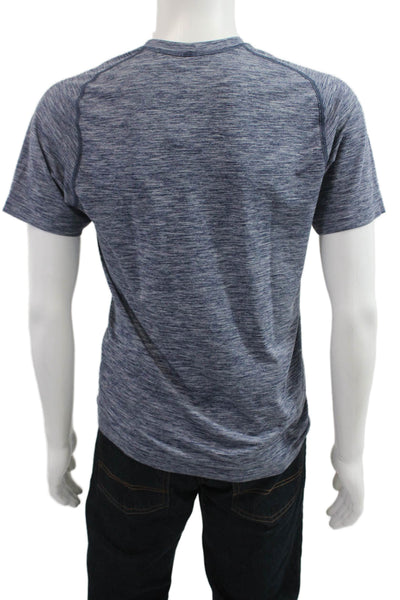 Lululemon Mens Blue Crew Neck Short Sleeve T-Shirt Nylon Blend Size S