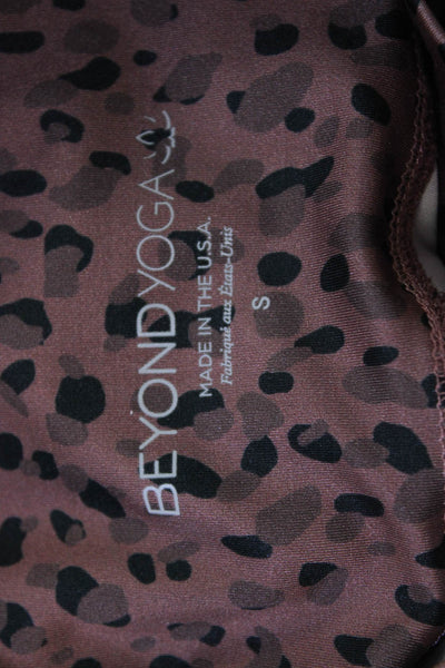 Beyond Yoga Women Ankle Animal Print Leggings Brown Size S